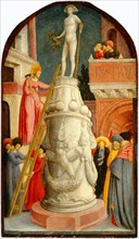 Giovanni d'Alemagna, Saint Apollonia Destroys a Pagan Idol, German, active 1441-1450, c. 1442-1445,