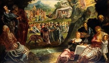 Jacopo Tintoretto, The Worship of the Golden Calf, Italian, 1518-1594, c. 1560, oil on canvas