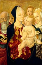 Matteo di Giovanni, Madonna and Child with Saint Jerome, Saint Catherine of Alexandria, and Angels,