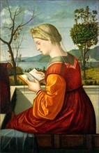 Vittore Carpaccio (Italian, c. 1465-1525-1526), The Virgin Reading, c. 1505, oil on panel