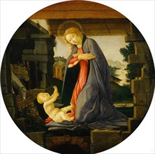 Sandro Botticelli, The Virgin Adoring the Child, Italian, 1446-1510, 1480-1490, tempera on panel