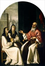 Francisco de ZurbarÃ¡n and Workshop, Saint Jerome with Saint Paula and Saint Eustochium, Spanish,
