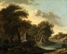 A View Near Arundel, Sussex, with Ruins by Water, George Smith, 1714-1776, British