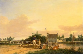 Buckenham Ferry, on the River Yare, Norfolk Signed and dated, lower left: "J. Stannard 1826",