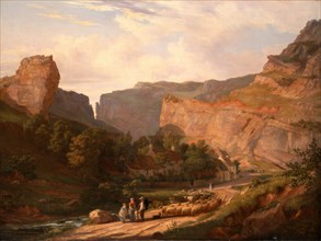 A View of Cheddar Gorge Signed in white paint, lower right: "G Vincent", George Vincent, 1796-1832,