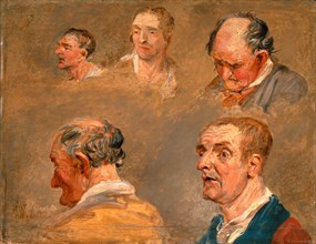Studies of Jacky Turner and the Reverend Charles Hope's Gardener Signed in brown paint, lower left: