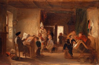 A Study of 'The Schoolroom', Attributed to Thomas Webster, 1800-1886, British