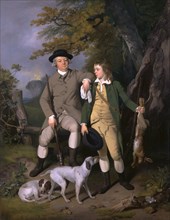 Portrait of a Sportsman with His Son A Sportsman with his Son and Dogs Signed and dated, lower