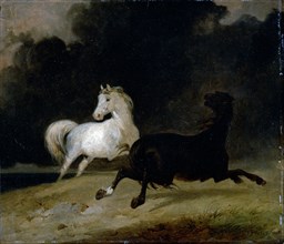 Horses in a Thunderstorm, Thomas Woodward, 1801-1852, British
