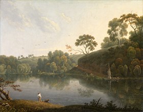 Landscape with a Lake and Boats Signed and dated, lower right: "T Wright | 1812", Thomas Wright,