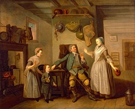 David Garrick and Mary Bradshaw in David Garrick's "The Farmer's Return" David Garrick in 'The