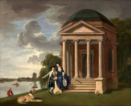 David Garrick and his wife by his Temple to Shakespeare, Hampton Mr and Mrs Garrick by the