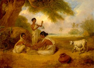 Grinding Corn, Arthur William Devis, 1762-1822, British