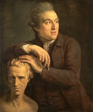 Joseph Nollekens with His Bust of Laurence Sterne, John Francis Rigaud, 1742-1810, French