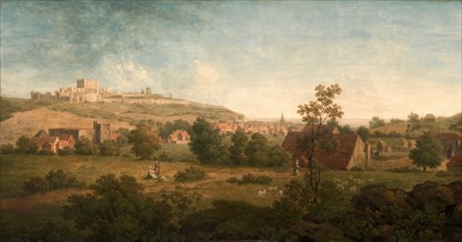 Landscape, with Dover Castle in the Distance A Distant View of Dover Castle Signed in ocher-color