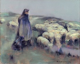 A Shepherdess Signed in black paint, lower right: "William Kennedy", William Kennedy, 1859-1918,