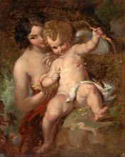 Cupid Armed Venus and Cupid, William Hilton, 1786-1839, Formerly attributed to William Etty,