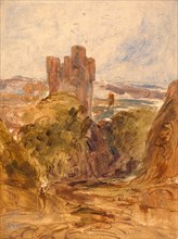 Tantallon Castle (?), a study, unknown artist, 19th century, British