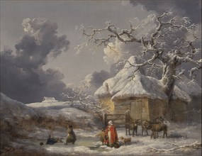 Winter Landscape with Figures Signed, lower right: "G Morland~ [underlined]", George Morland,