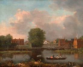 A River Landscape, possibly a View from the West End of Rochester Bridge, John Inigo Richards,