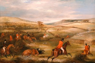 The Berkeley Hunt, 1842: The Chase Signed and dated, abraded, lower center: "F. C. Turner | 1842",