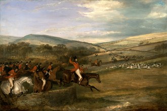The Berkeley Hunt, 1842: Full Cry Signed and dated, lower center: "F. C. Tu[?] | 1842", Francis
