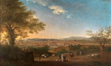 A Panoramic View of Florence from Bellosguardo Italy Firenze Signed and dated: "[?Patch?] | 1775",