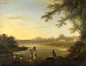 The Marmalong Bridge, with a Sepoy and Natives in the Foreground Extensive View of the Marmalong,