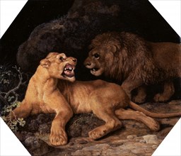 Lion and Lioness Signed and dated, white, lower right: "Geo Stubbs pinxit 1770", George Stubbs,