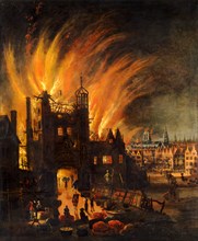 The Great Fire of London, with Ludgate and Old St. Paul's The Great Fire of London, with Ludgate
