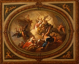 Sketch for an oval ceiling, Attributed to Louis Laguerre, 1663-1721, French