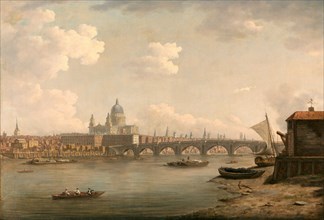 London, St. Paul's and Blackfriars Bridge signed, William Marlow, 1740-1813, British