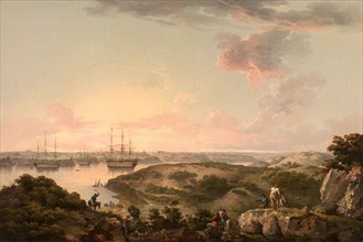 Port Mahon, Minorca with British Men-of-War at Anchor, John Thomas Serres, 1759-1825, British