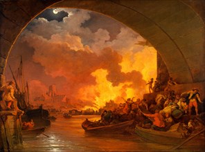 The Great Fire of London, Philippe-Jacques de Loutherbourg, 1740-1812, French