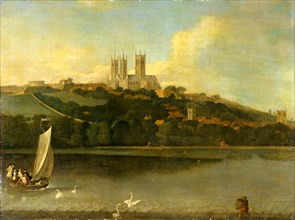 A View of the Cathedral and City of Lincoln from the River, Joseph Baker of Lincoln, active