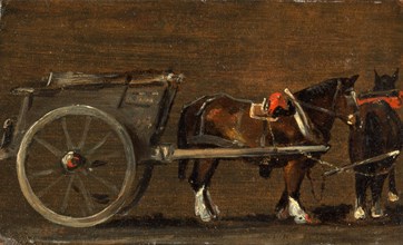 Horse and Cart A Farm Cart with Two Horses in Harness: a study for the cart in 'Stour Valley and