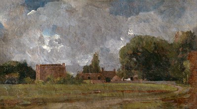 Golding Constable's House, East Bergholt: the Artist's birthplace Landscape with Village and Trees,