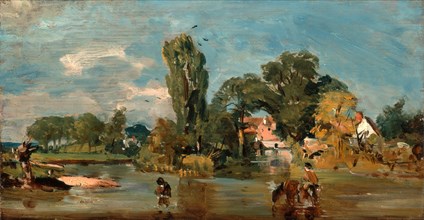Flatford Mill, Attributed to John Constable, 1776-1837, British