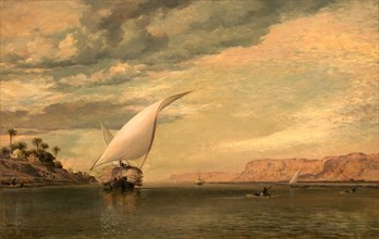 On the Nile Signed and dated, black paint, lower left: "E.W. Cooke | 1860", Edward William Cooke,