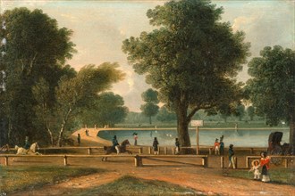 The Serpentine, Hyde Park, London, Attributed to George Sidney Shepherd, 1784-1862, British
