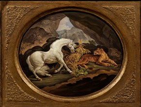 A Horse Frightened by a Lioness, unknown artist, 18th century, British