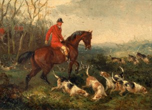 Foxhunting: At Cover Signed and dated in brown paint, lower right: "WJ Shayer | 6[?]", William J.