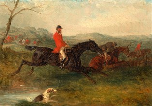 Foxhunting: Clearing a Brook Signed and dated in red paint, lower right: "WJ Shayer | 63", William