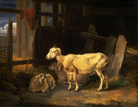 Heath Ewe and Lambs Signed and dated in black paint, lower left: "J. Ward. 1810~", James Ward,