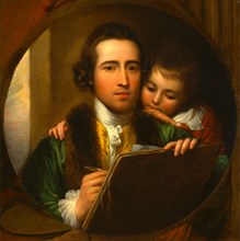 The Artist and His Son Raphael Self-Portrait with Raphael West, Benjamin West, 1738-1820, American