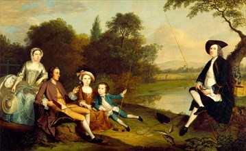 Portrait of a Family, Traditionally Known as the Swaine Family of Fencroft, Cambridgeshire Family