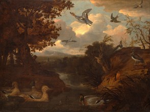 Ducks and Other Birds about a Stream in an Italianate Landscape Enten und andere Vogel an einem