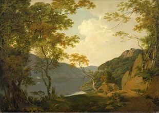 Lake Scene Signed and dated lower right: "I.W. Pinxt | 1790", Joseph Wright of Derby, 1734-1797,