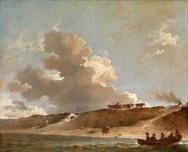 Coastal Landscape with a Ferry Boat Signed and dated, lower left: "P F Bourgeois | 1796", Sir Peter