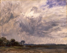 Study of a Cloudy Sky Cloud study Landscape with Grey Windy Sky, John Constable, 1776-1837, British